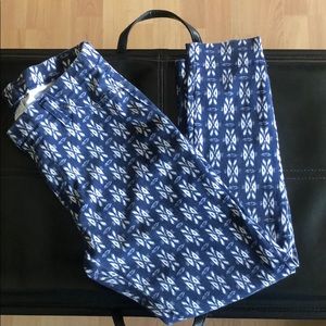 Blue Printed Jeggings Size Medium